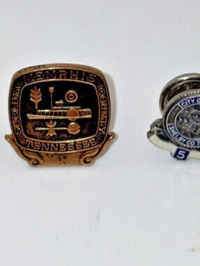 Vintage City of Memphis Shelby County TN Years of Service Pins - Lot of 4